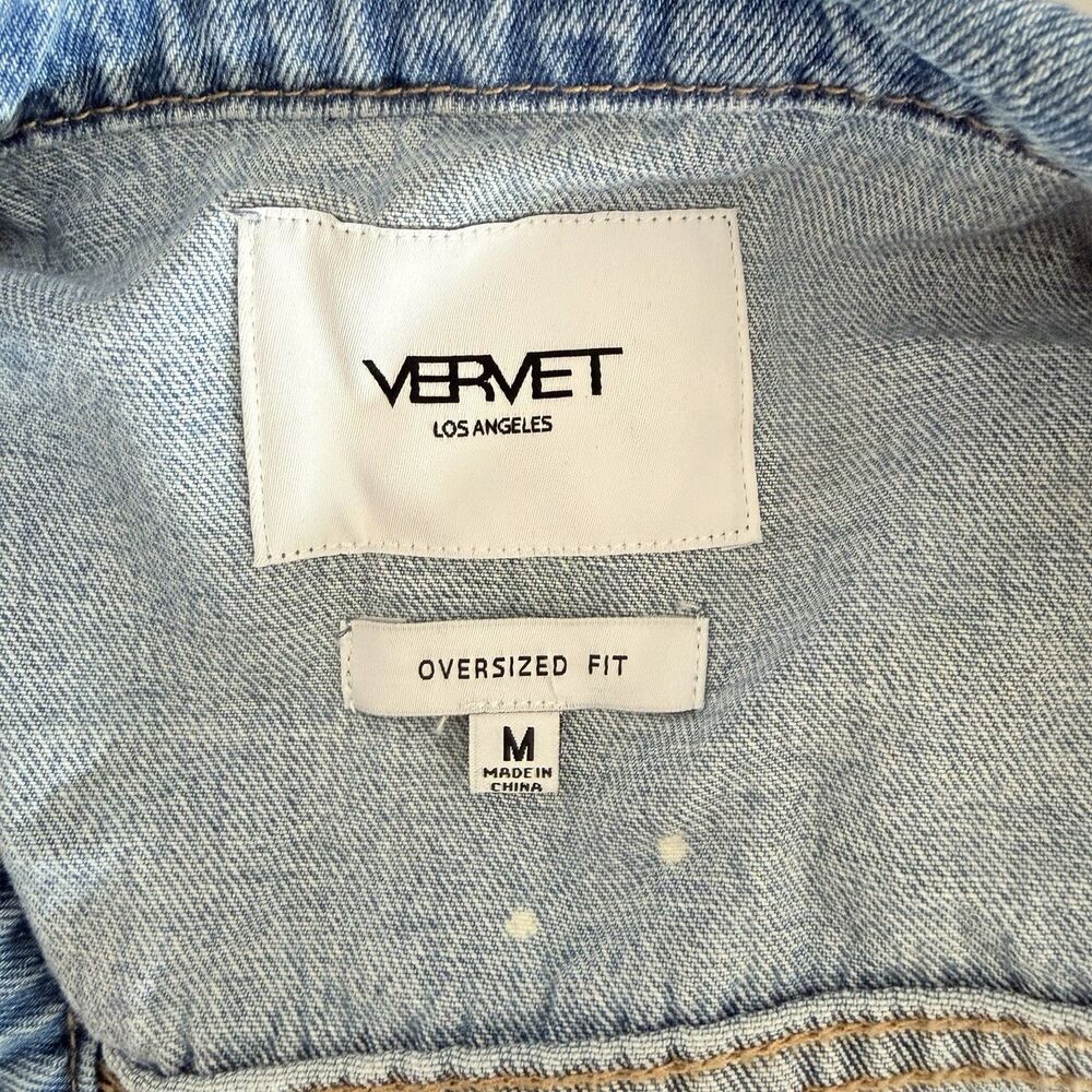 Vervet Los Angeles Women’s Denim Jacket Size Medium Oversized Distressed Dip Dye - Picture 11 of 11